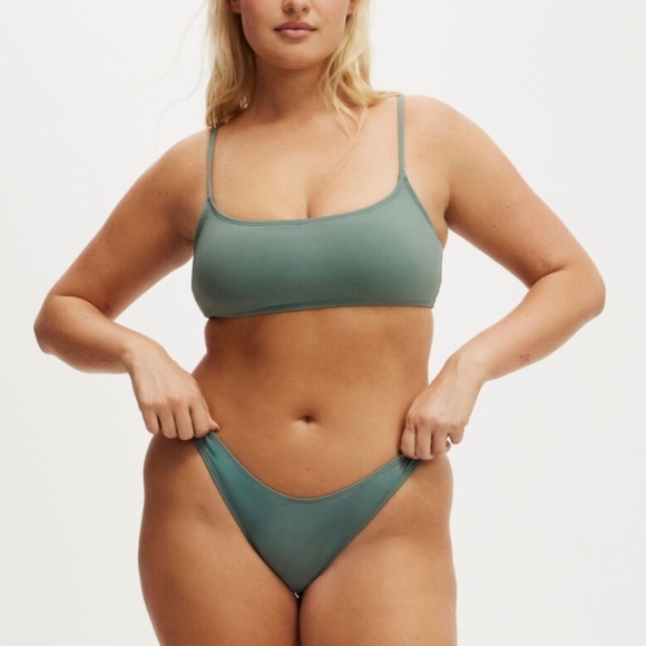 Cotton On Body Womens Refined Dusty Khaki Brazilian Bikini Swim Set X-Large - Picture 1 of 12